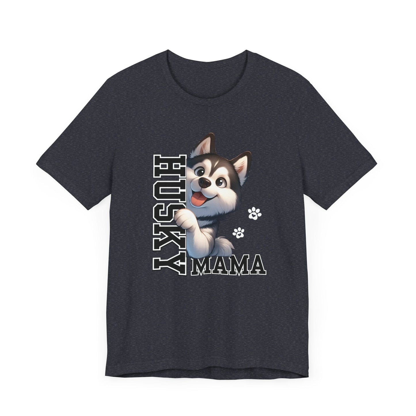 Siberian Husky Mama Jersey Tee T-Shirt Heather Navy / S