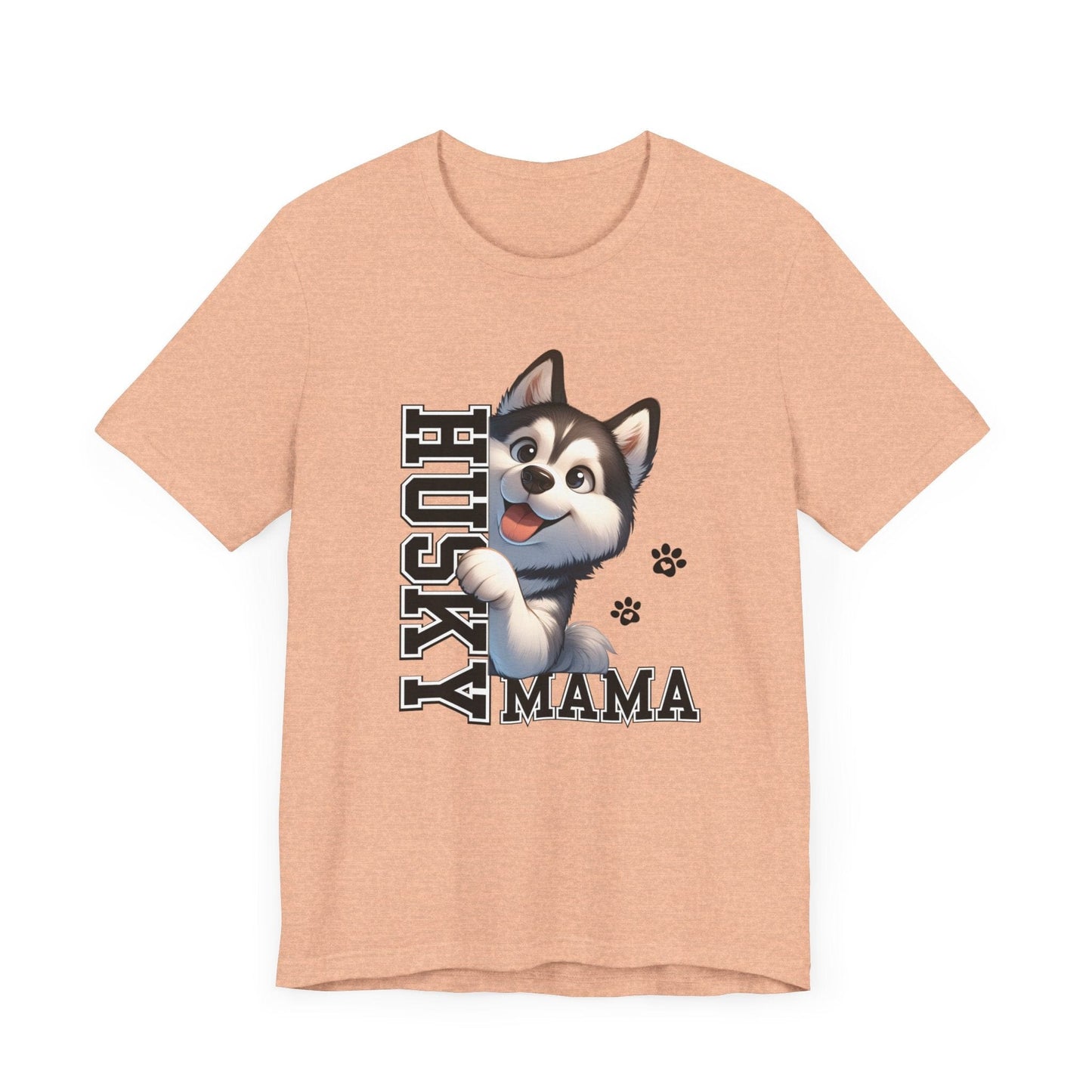 Siberian Husky Mama Jersey Tee T-Shirt Heather Peach / S