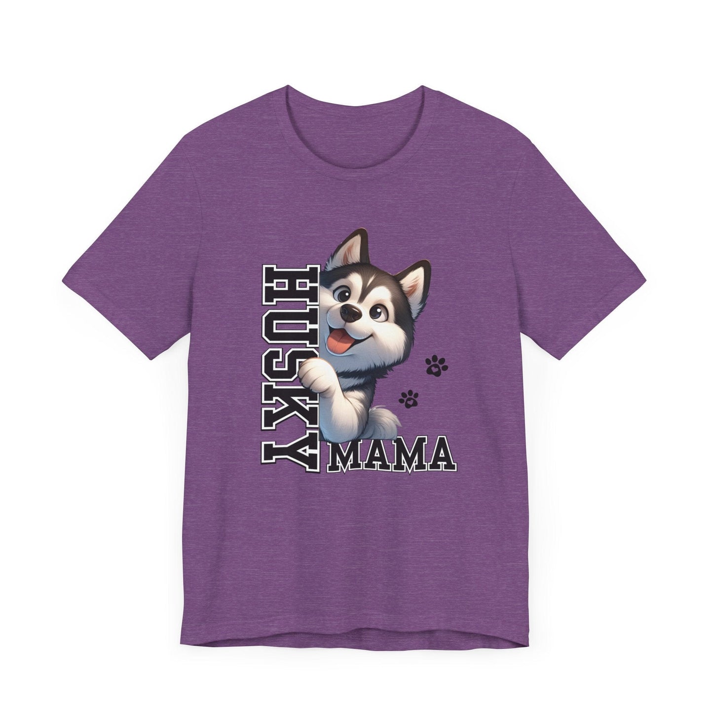 Siberian Husky Mama Jersey Tee T-Shirt Heather Team Purple / S