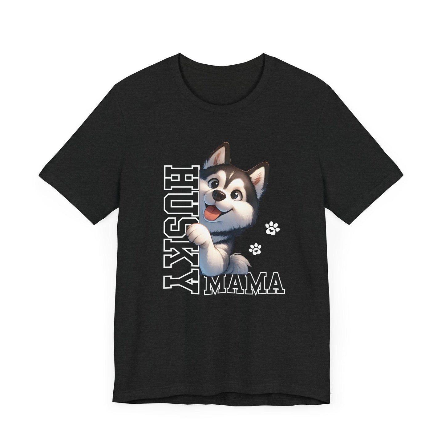 Siberian Husky Mama Jersey Tee T-Shirt Solid Black Blend / S