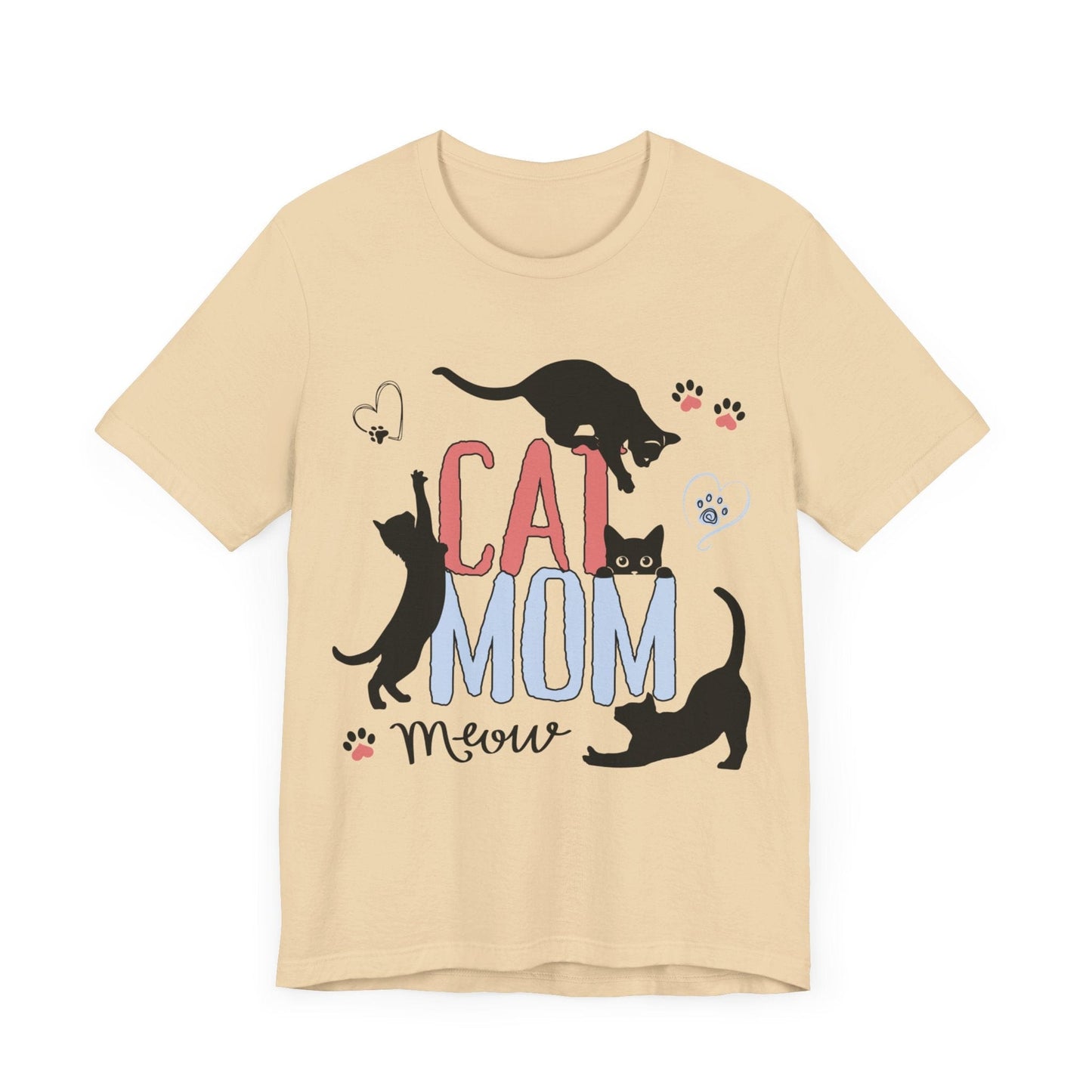 Silly Cats Mom Funny Tee T-Shirt Soft Cream / S