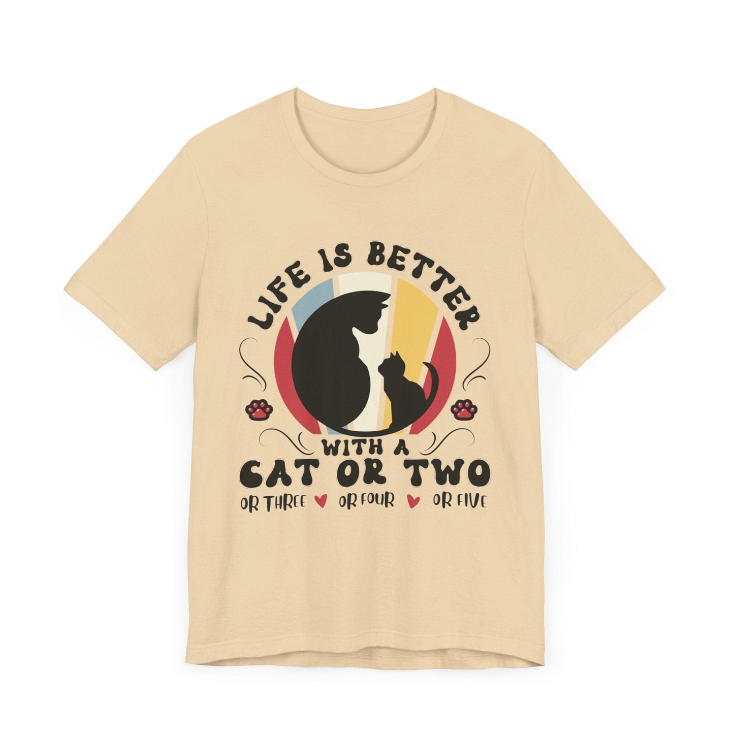 Life is Better with Many Cats Tee T-Shirt Soft Cream / S