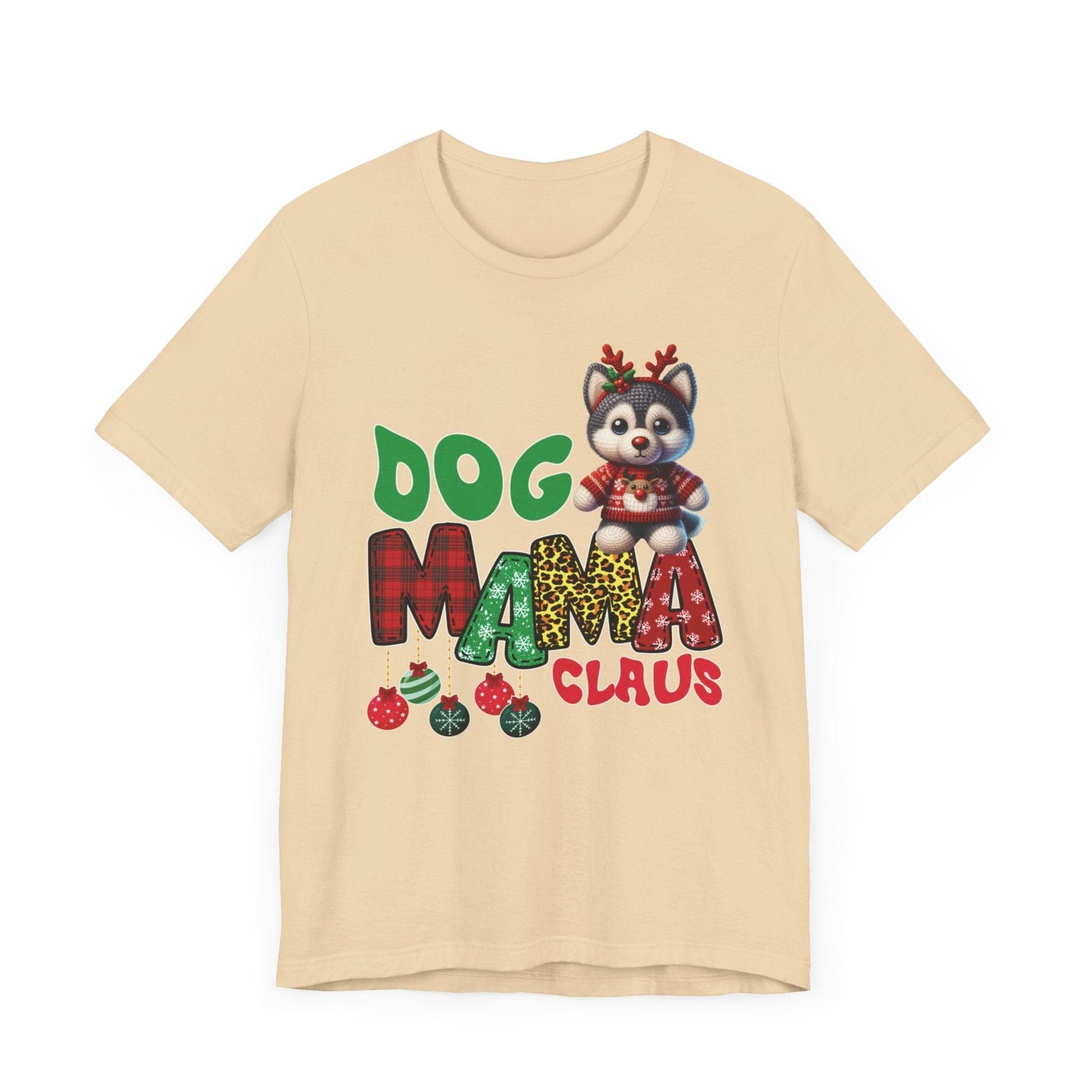 Husky Mama Claus T-Shirt T-Shirt Soft Cream / S