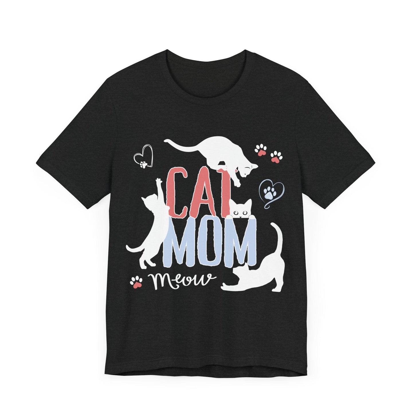 Silly Cats Mom Funny Tee T-Shirt Solid Black Blend / S