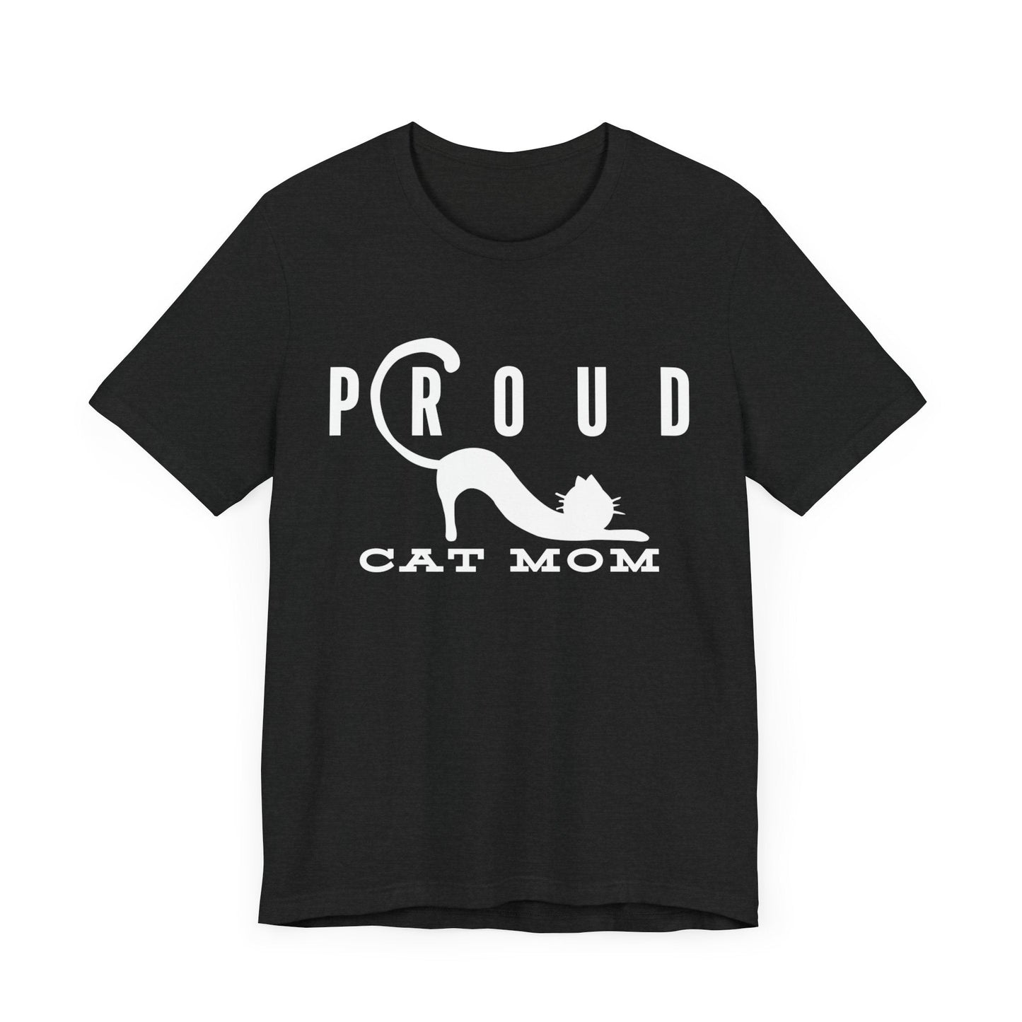 Proud Cat Mom Tee T-Shirt Solid Black Blend / S
