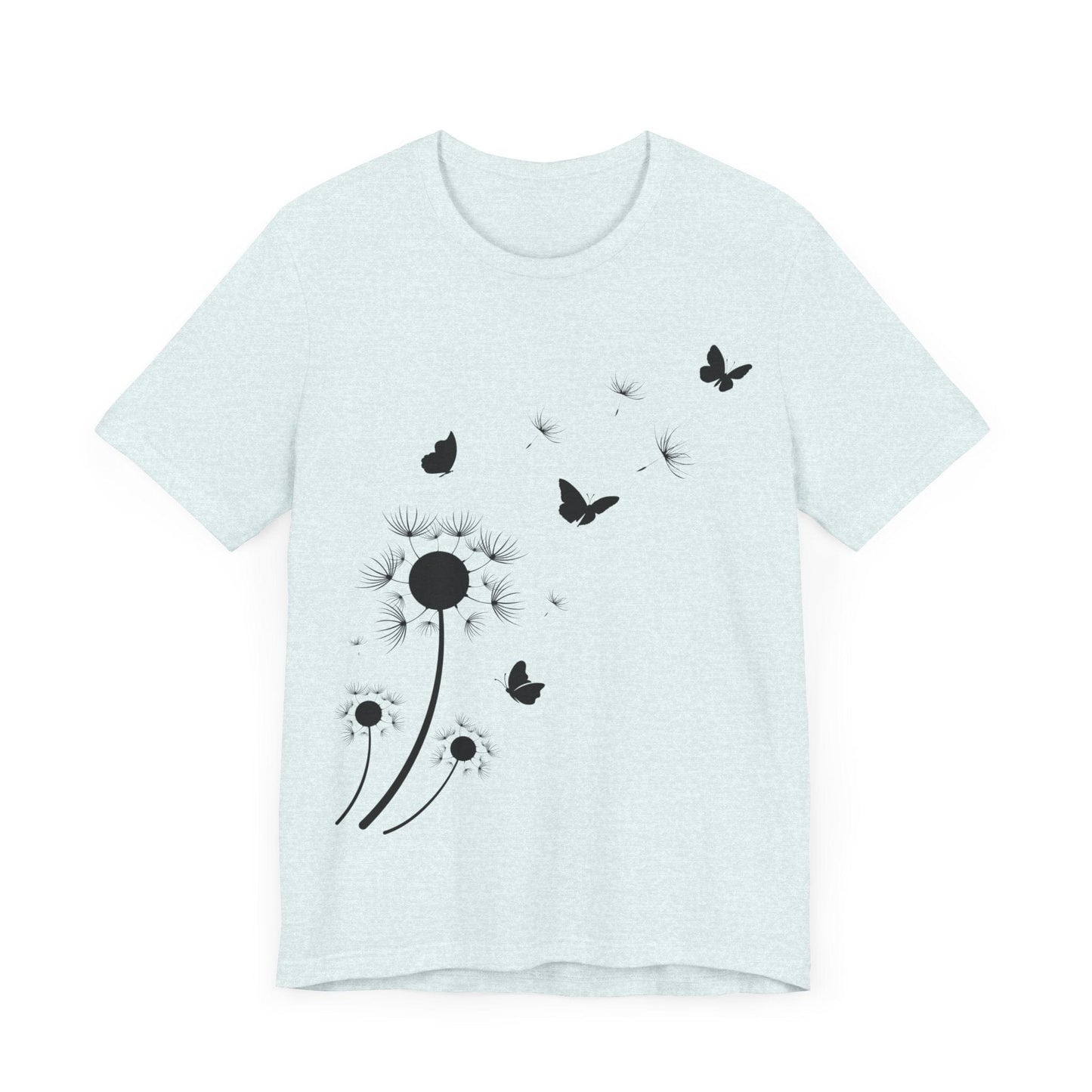 Whimsical Blowing Dandelion Jersey Short Sleeve Tee T-Shirt Heather Ice Blue / S