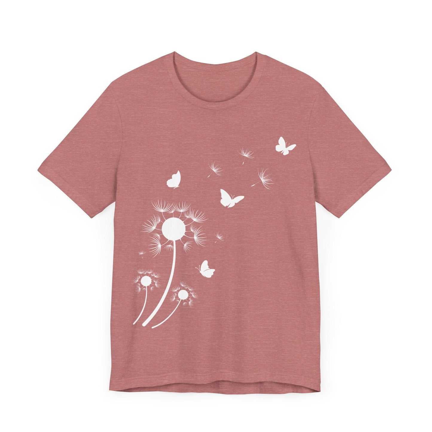 Whimsical Blowing Dandelion Jersey Short Sleeve Tee T-Shirt Heather Mauve / S