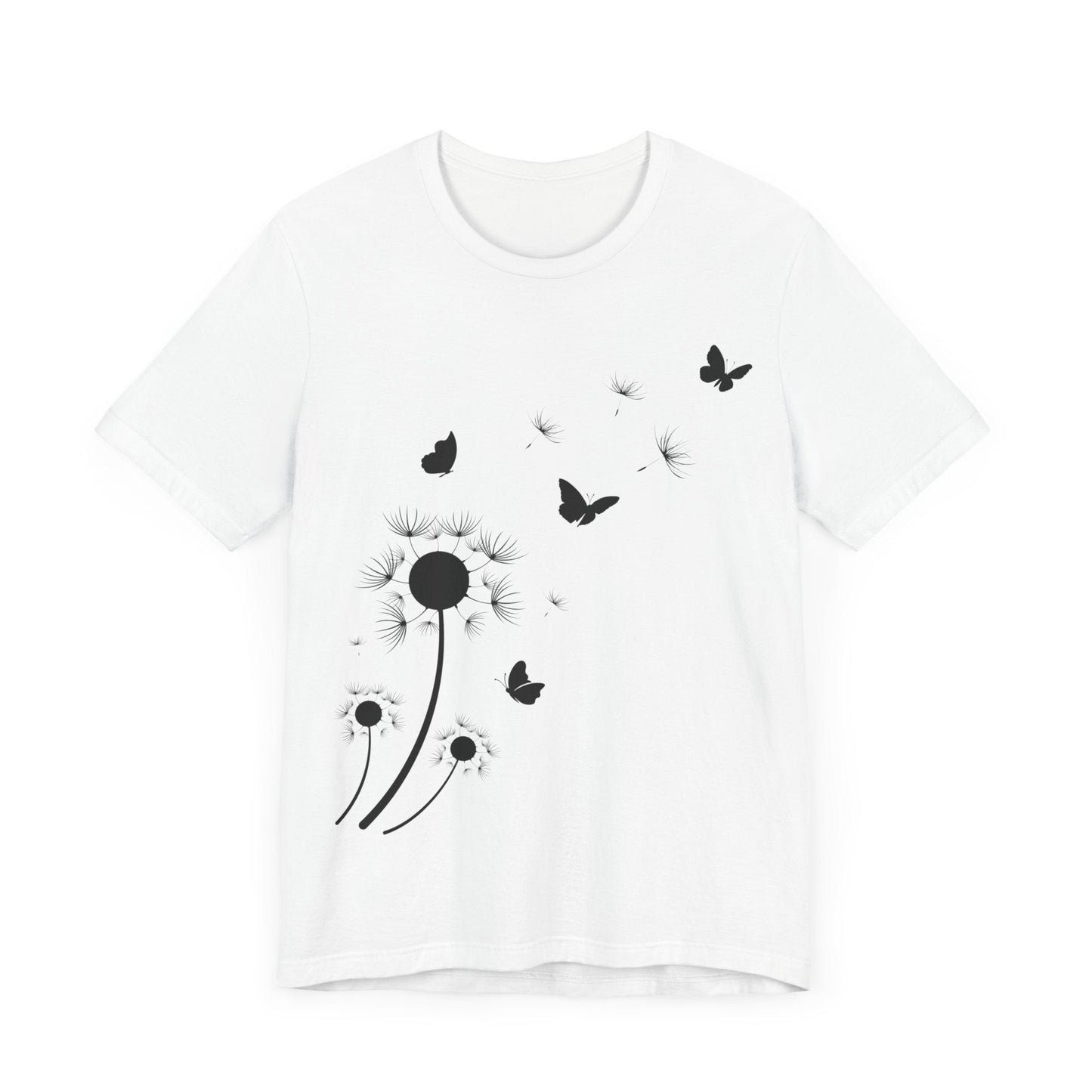 Whimsical Blowing Dandelion Jersey Short Sleeve Tee T-Shirt White / S