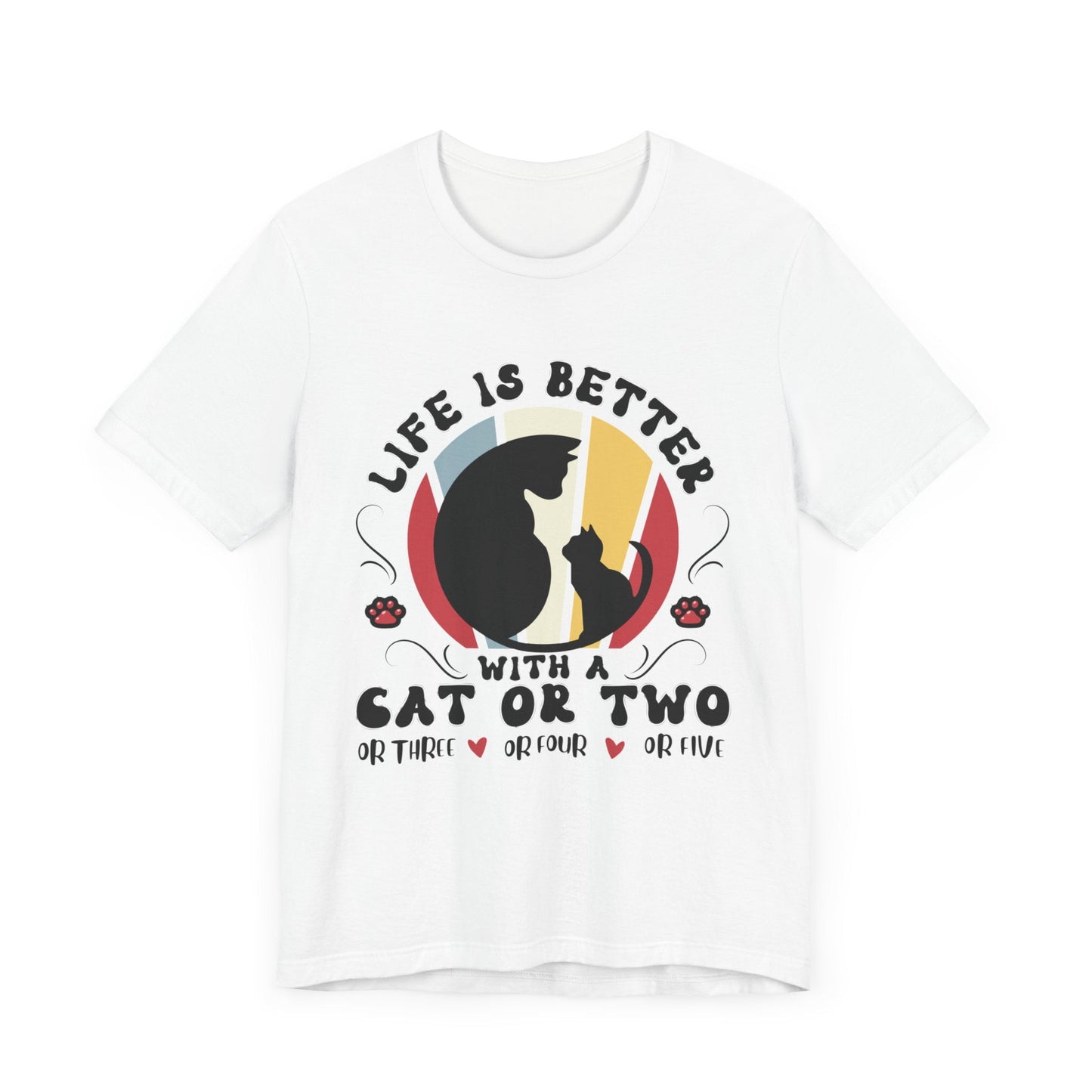 Life is Better with Many Cats Tee T-Shirt White / S