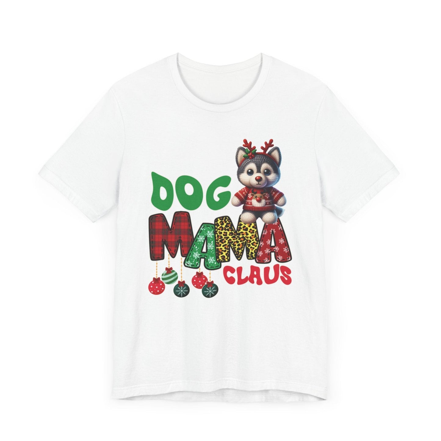 Husky Mama Claus T-Shirt T-Shirt White / S
