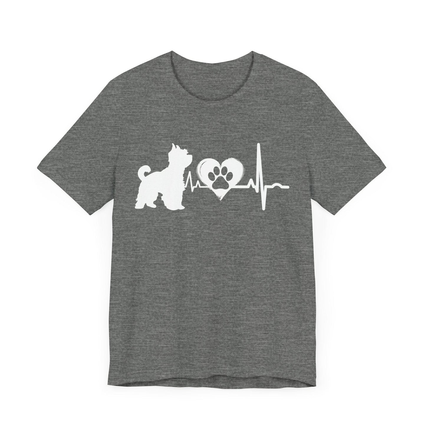 Yorkie Love Outline Graphic Tee T-Shirt Deep Heather / S