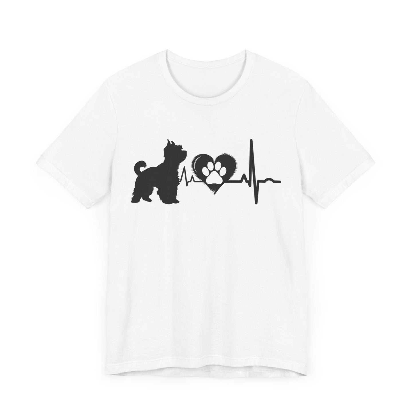 Yorkie Love Outline Graphic Tee T-Shirt White / S