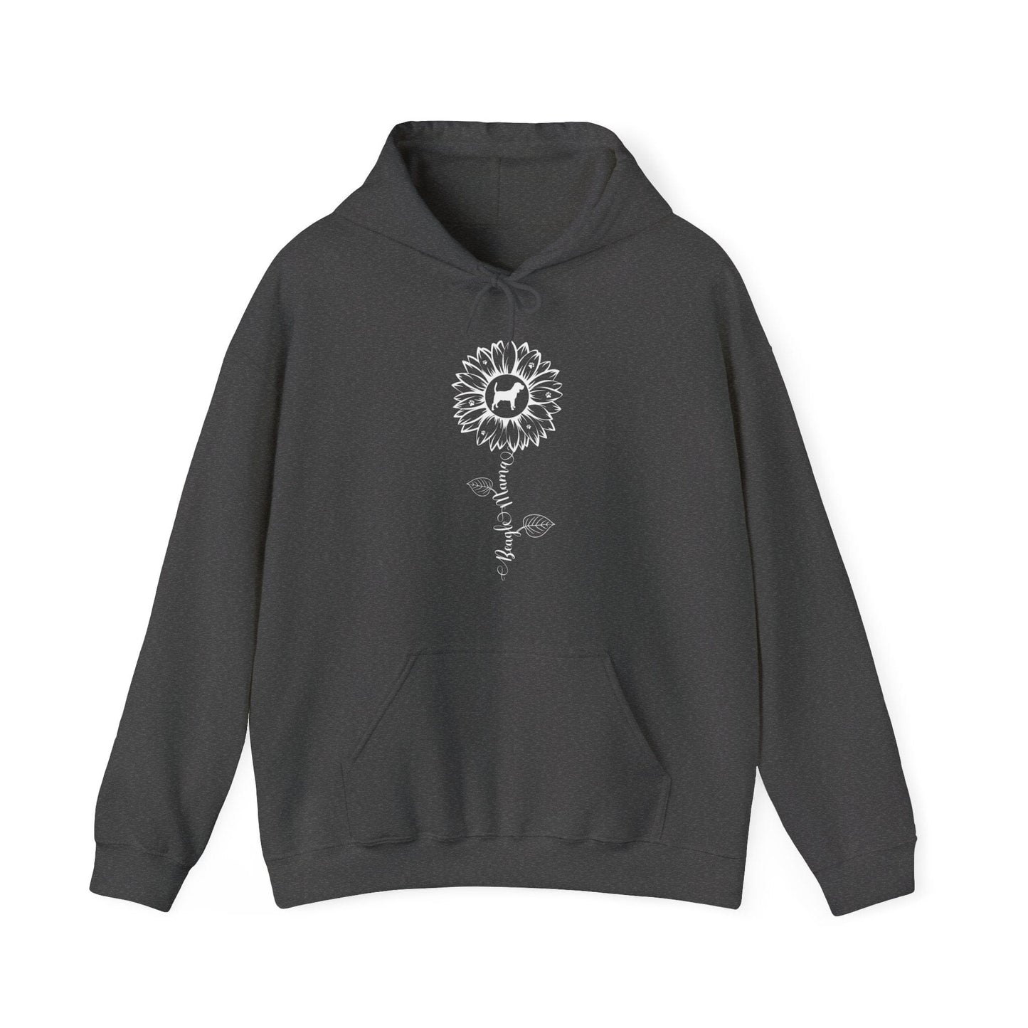 Beagle Mama Sunflower Hoodie Hoodie Dark Heather / S