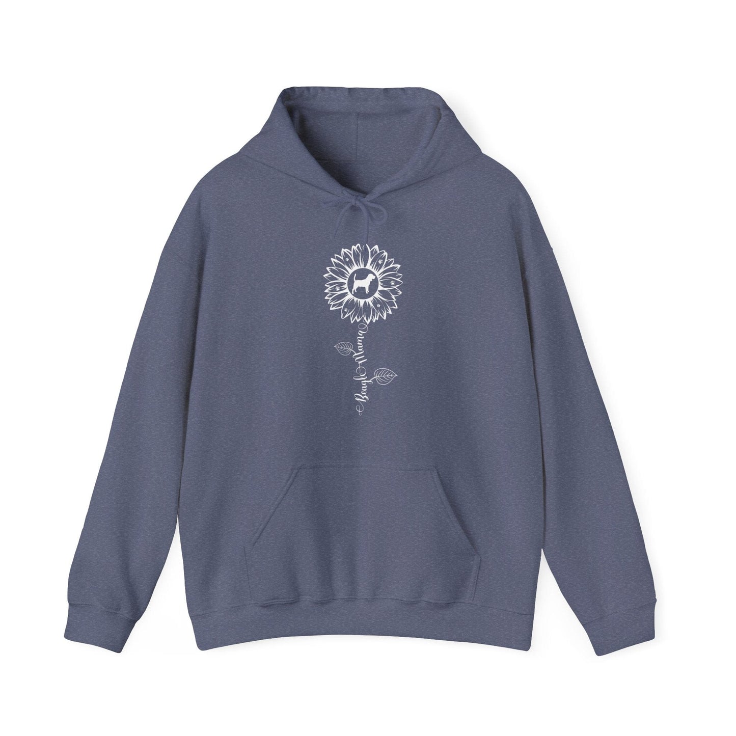 Beagle Mama Sunflower Hoodie Hoodie Heather Navy / S