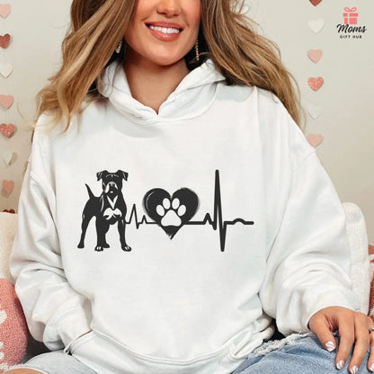 Boxer Love Outline Graphic Hoodie Hoodie