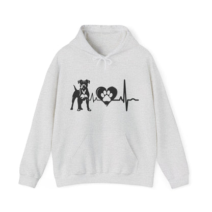 Boxer Love Outline Graphic Hoodie Hoodie Ash / S