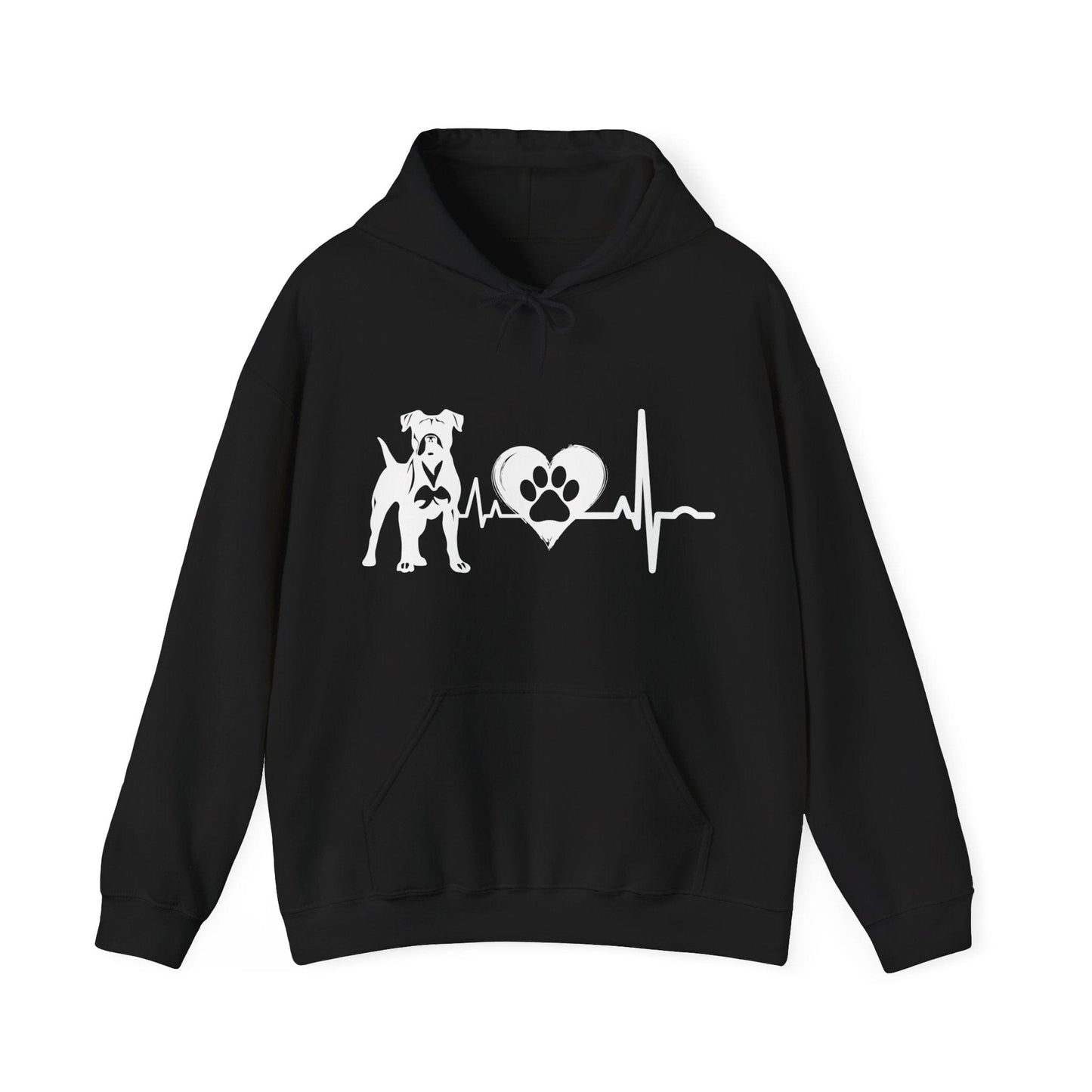 Boxer Love Outline Graphic Hoodie Hoodie Black / S