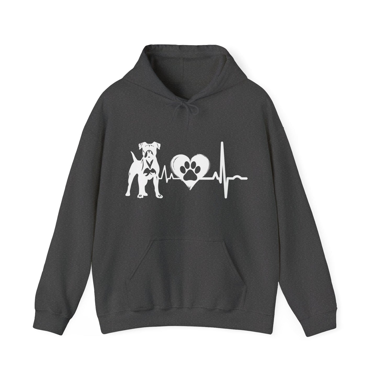 Boxer Love Outline Graphic Hoodie Hoodie Dark Heather / S