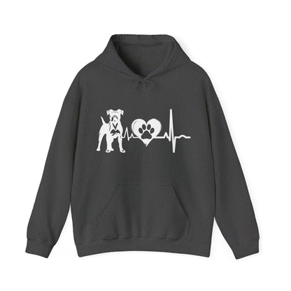 Boxer Love Outline Graphic Hoodie Hoodie Dark Heather / S