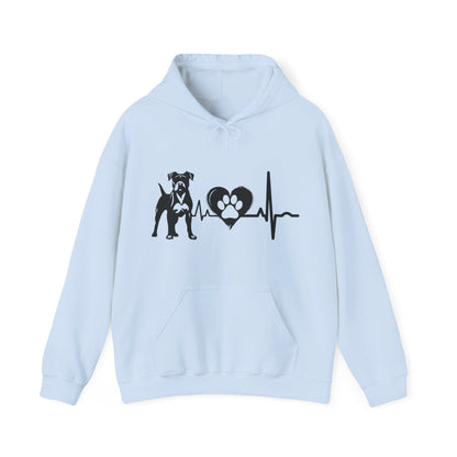 Boxer Love Outline Graphic Hoodie Hoodie Light Blue / S