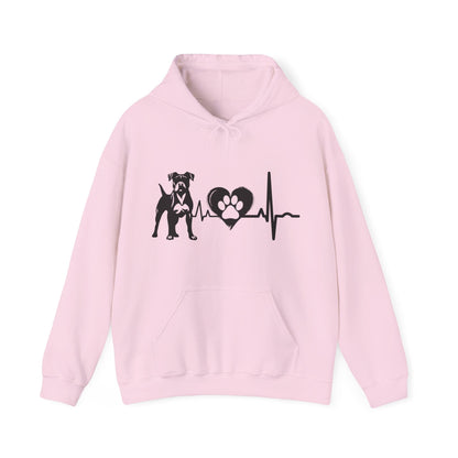 Boxer Love Outline Graphic Hoodie Hoodie Light Pink / S