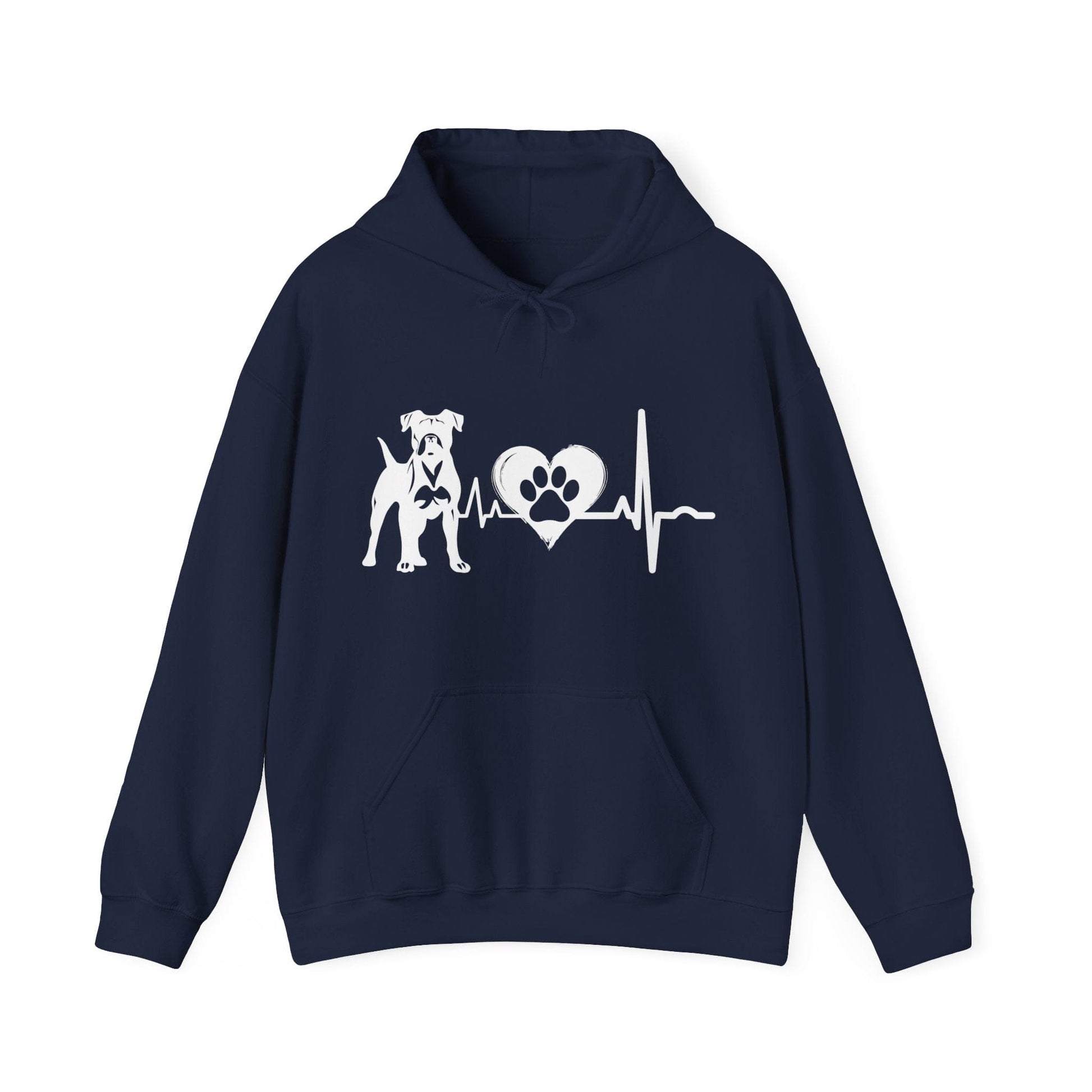 Boxer Love Outline Graphic Hoodie Hoodie Navy / S