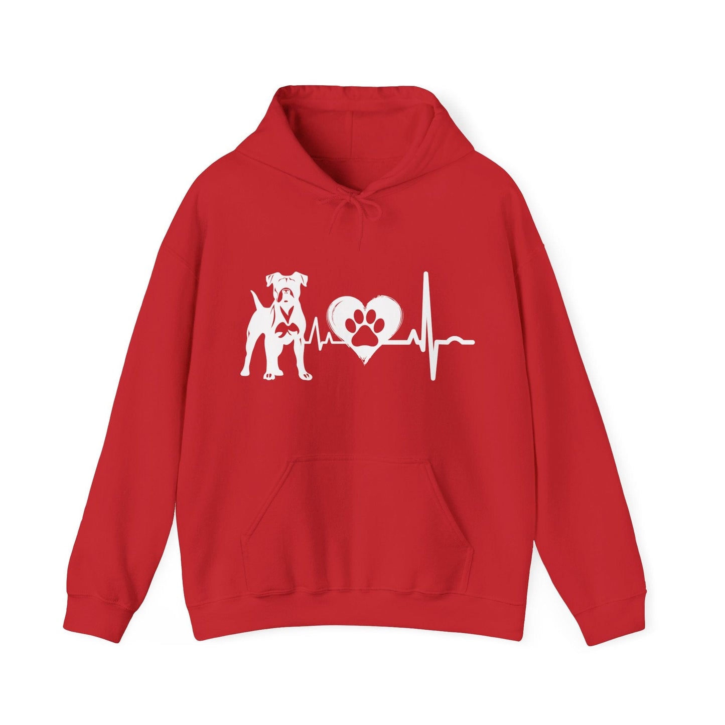 Boxer Love Outline Graphic Hoodie Hoodie Red / S