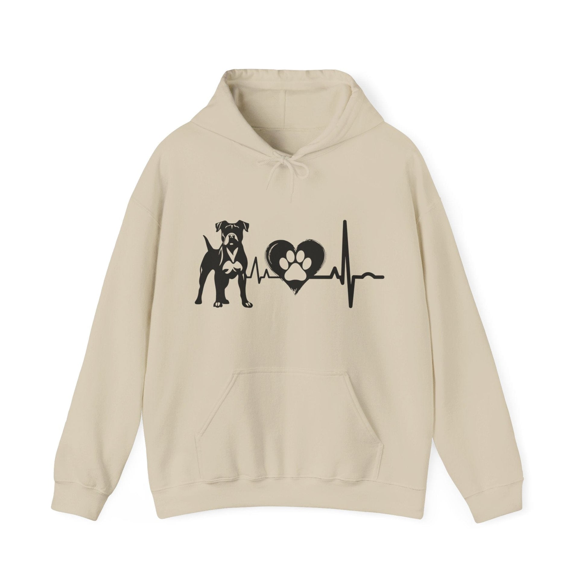 Boxer Love Outline Graphic Hoodie Hoodie Sand / S