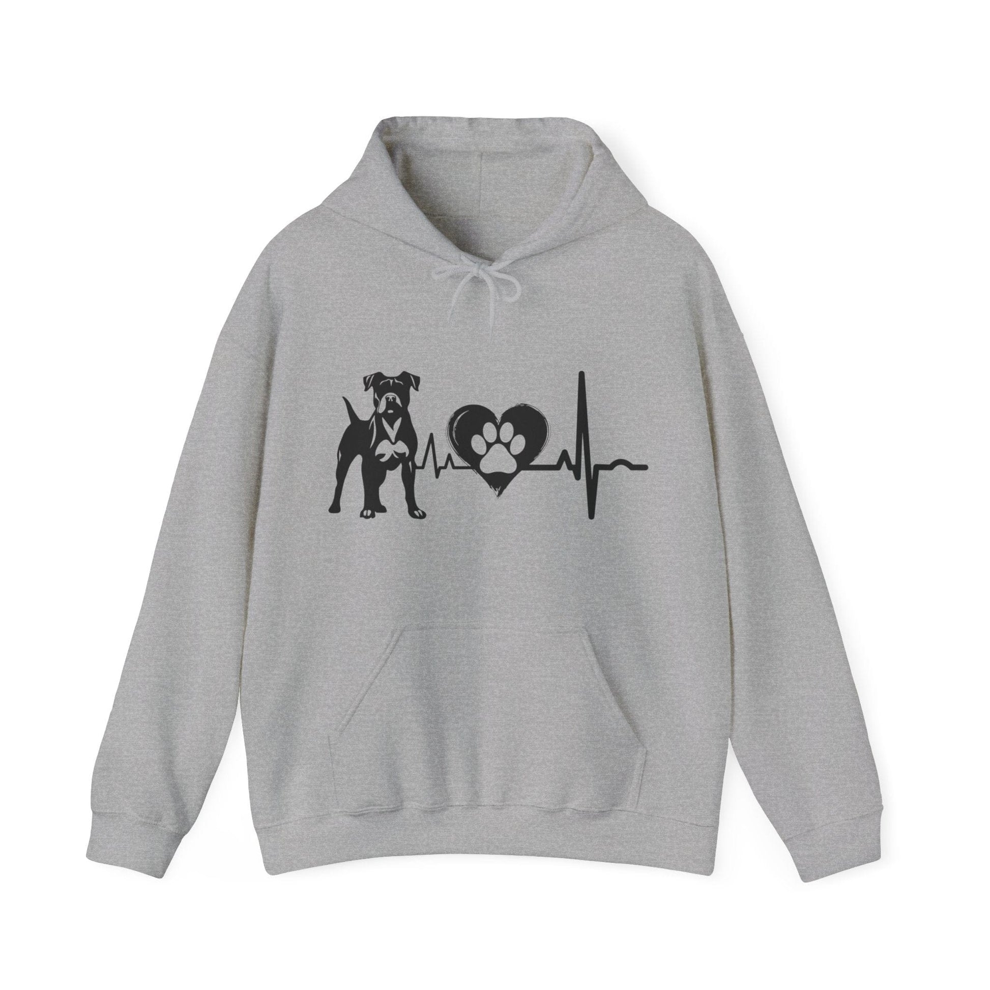 Boxer Love Outline Graphic Hoodie Hoodie Sport Grey / S