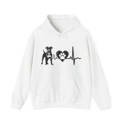 Boxer Love Outline Graphic Hoodie Hoodie White / S