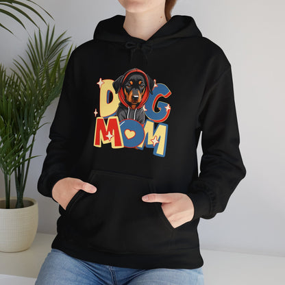 Cute Dobie in Hoodie Dog Mom Hooded Sweatshirt Hoodie