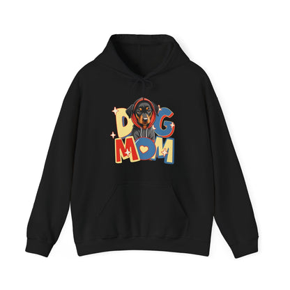 Cute Dobie in Hoodie Dog Mom Hooded Sweatshirt Hoodie Black / S