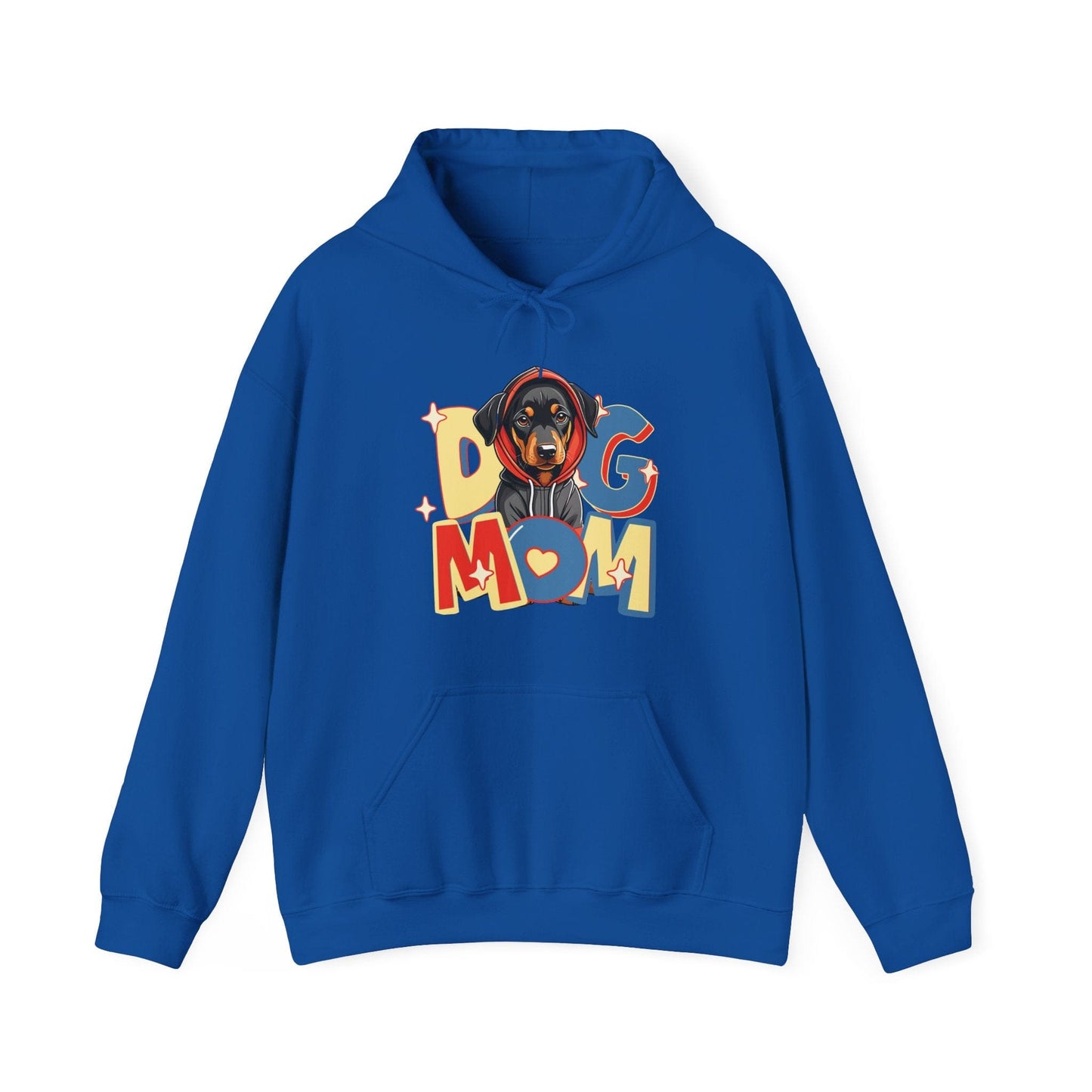 Cute Dobie in Hoodie Dog Mom Hooded Sweatshirt Hoodie Royal / S