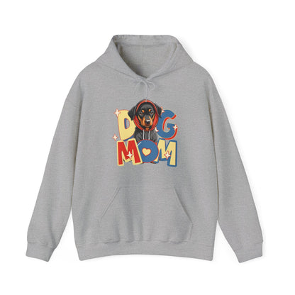 Cute Dobie in Hoodie Dog Mom Hooded Sweatshirt Hoodie Sport Grey / S