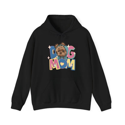 Cute Yorkie in Hoodie Dog Mom Hooded Sweatshirt Hoodie Black / S