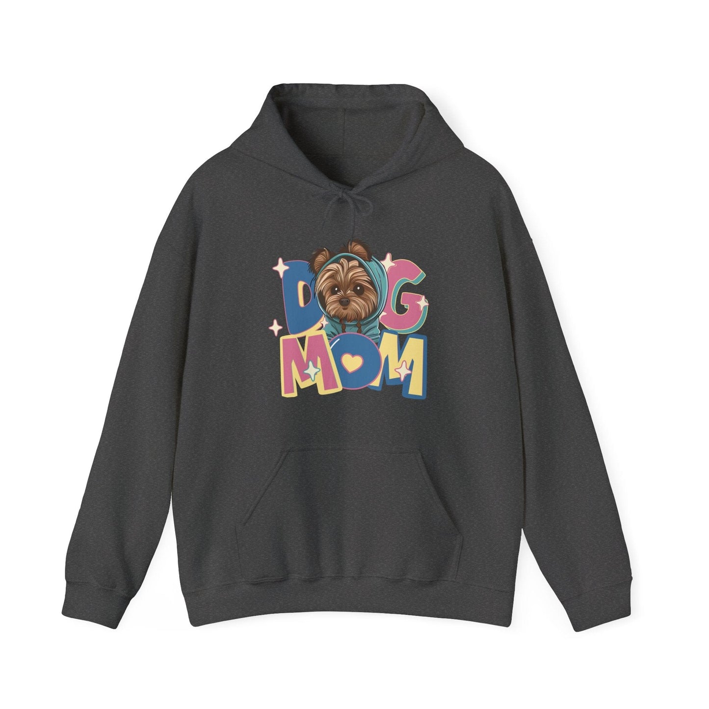 Cute Yorkie in Hoodie Dog Mom Hooded Sweatshirt Hoodie Dark Heather / S