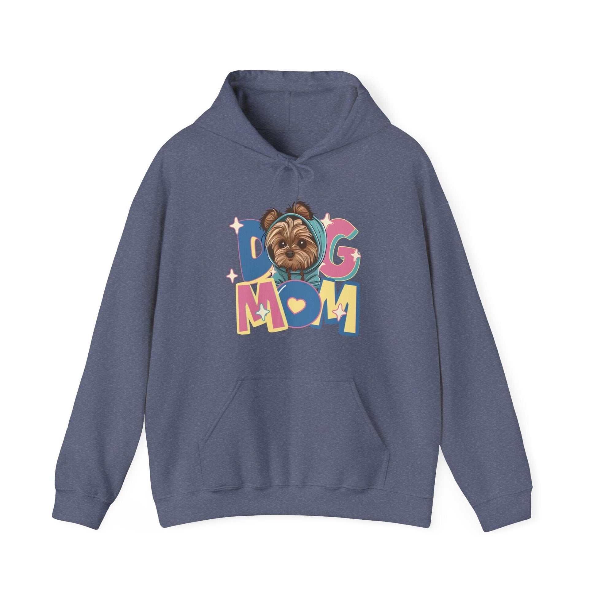 Cute Yorkie in Hoodie Dog Mom Hooded Sweatshirt Hoodie Heather Navy / S