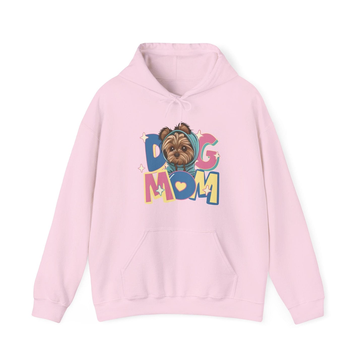 Cute Yorkie in Hoodie Dog Mom Hooded Sweatshirt Hoodie Light Pink / S