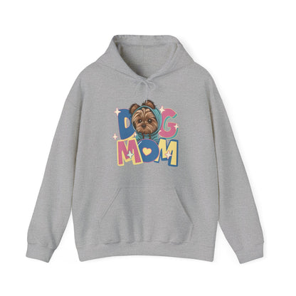 Cute Yorkie in Hoodie Dog Mom Hooded Sweatshirt Hoodie Sport Grey / S