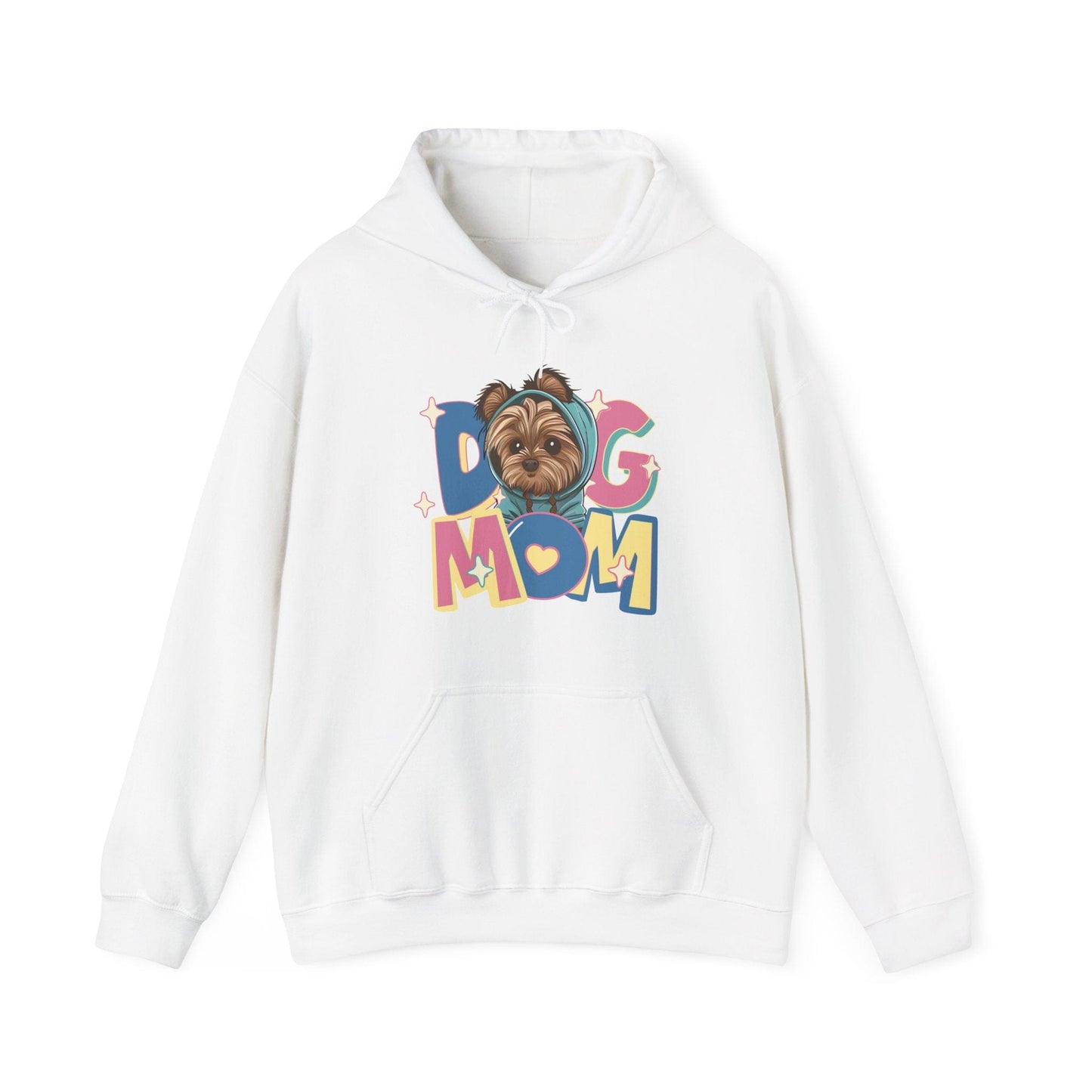 Cute Yorkie in Hoodie Dog Mom Hooded Sweatshirt Hoodie White / S