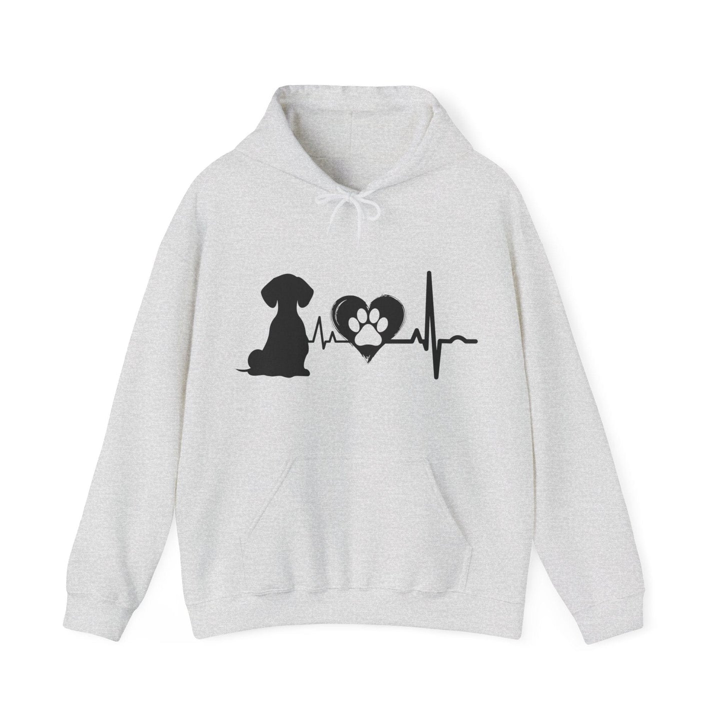 Dachshund Love Outline Graphic Hoodie Hoodie Ash / S