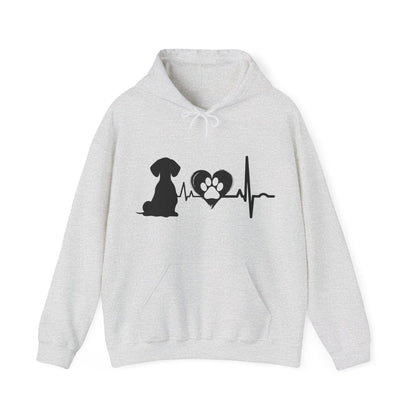 Dachshund Love Outline Graphic Hoodie Hoodie Ash / S