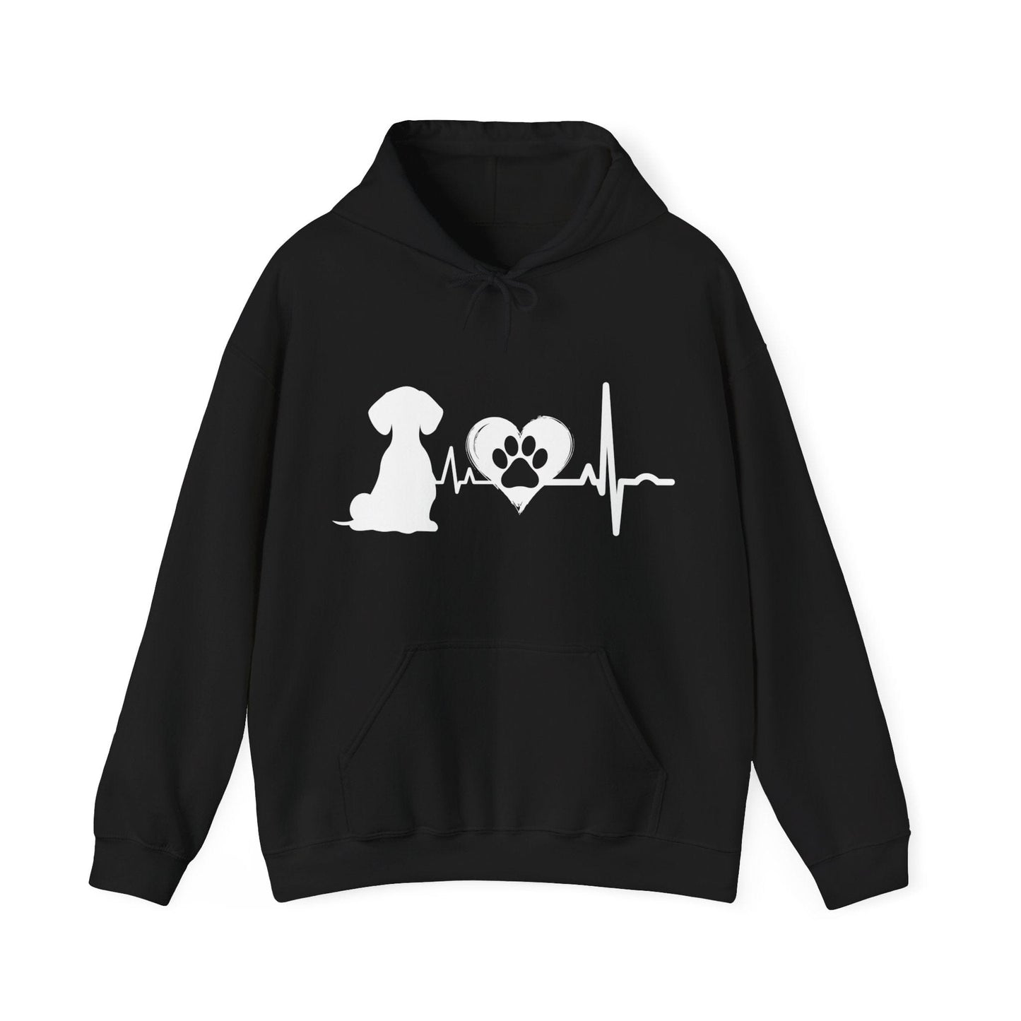 Dachshund Love Outline Graphic Hoodie Hoodie Black / S