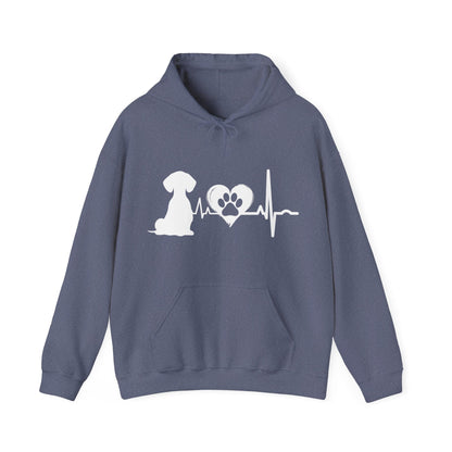 Dachshund Love Outline Graphic Hoodie Hoodie Heather Navy / S