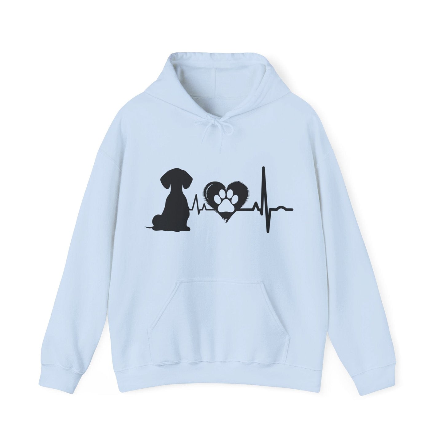 Dachshund Love Outline Graphic Hoodie Hoodie Light Blue / S