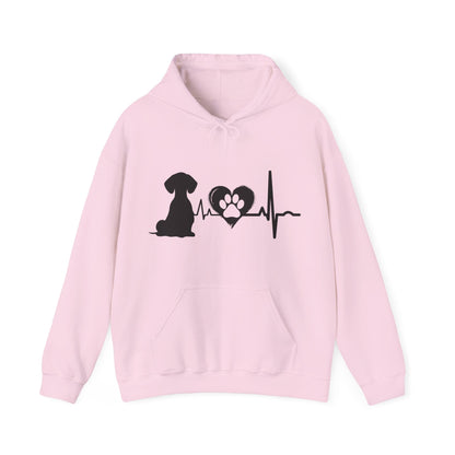 Dachshund Love Outline Graphic Hoodie Hoodie Light Pink / S