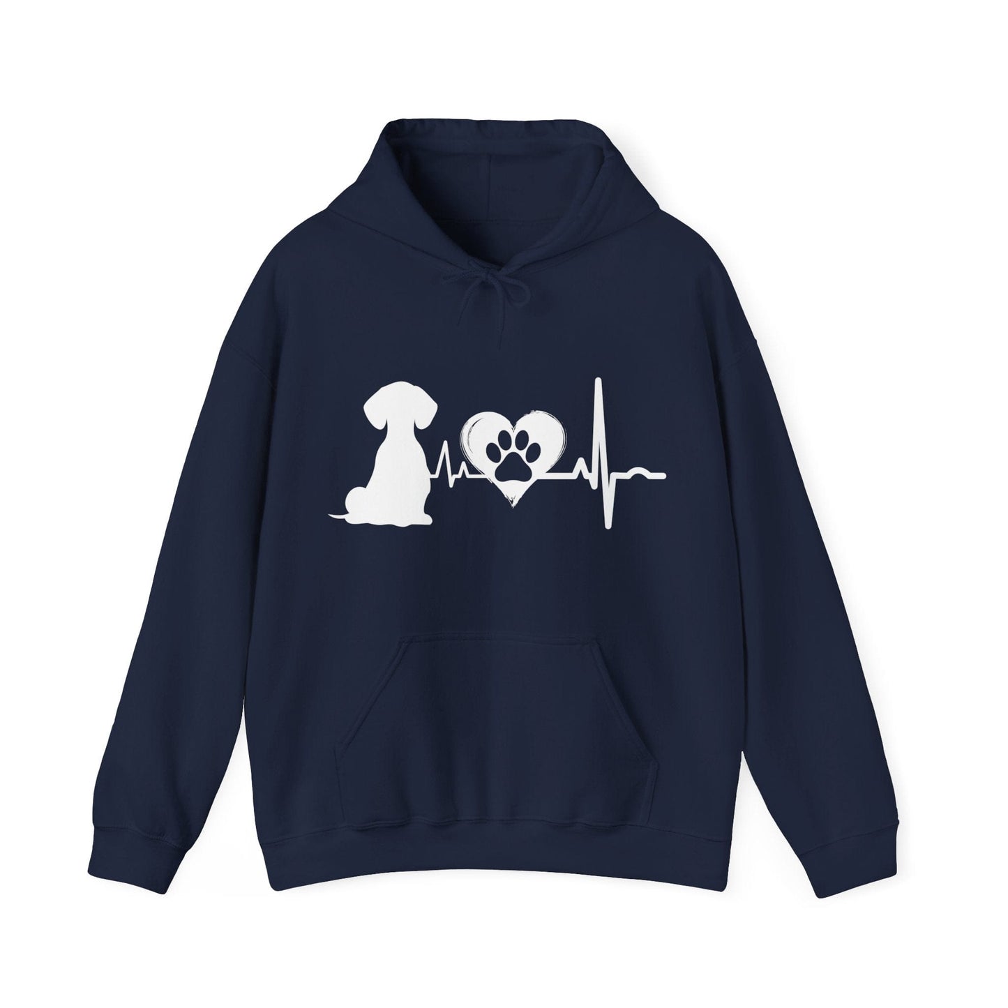 Dachshund Love Outline Graphic Hoodie Hoodie Navy / S