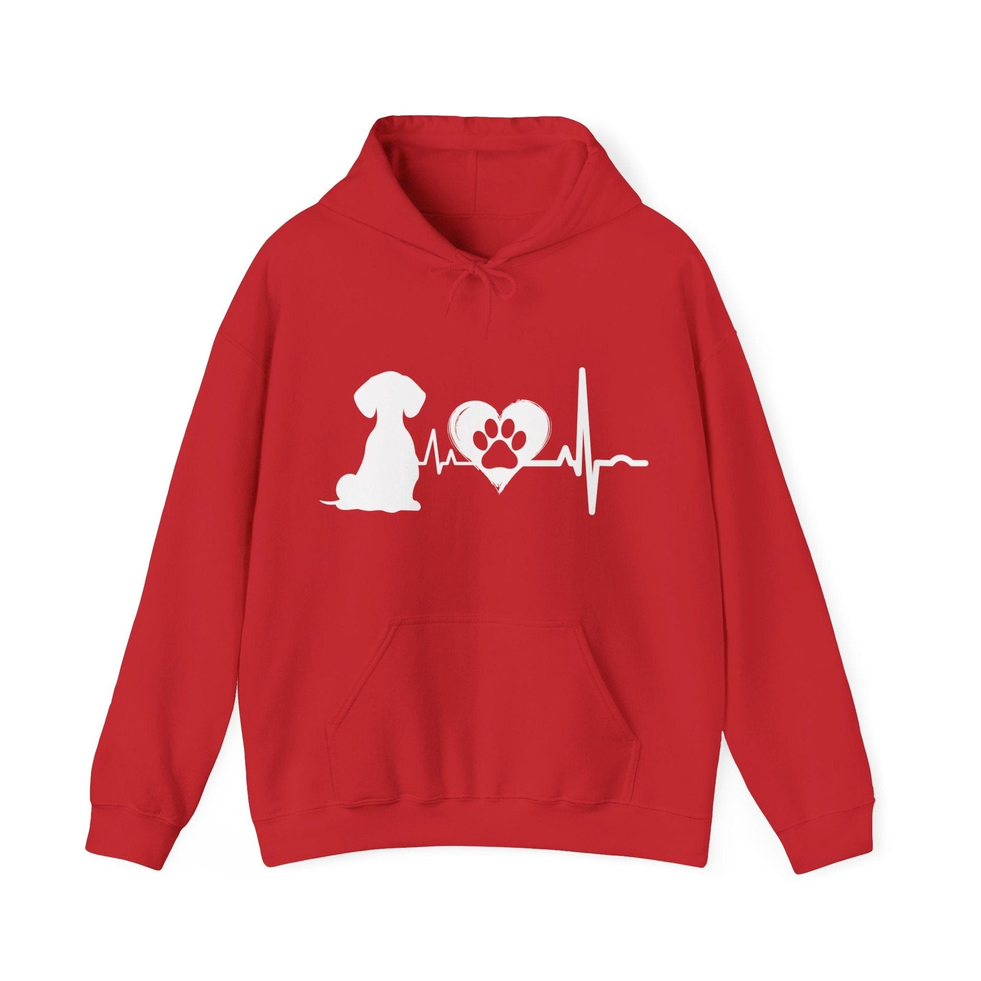 Dachshund Love Outline Graphic Hoodie Hoodie Red / S