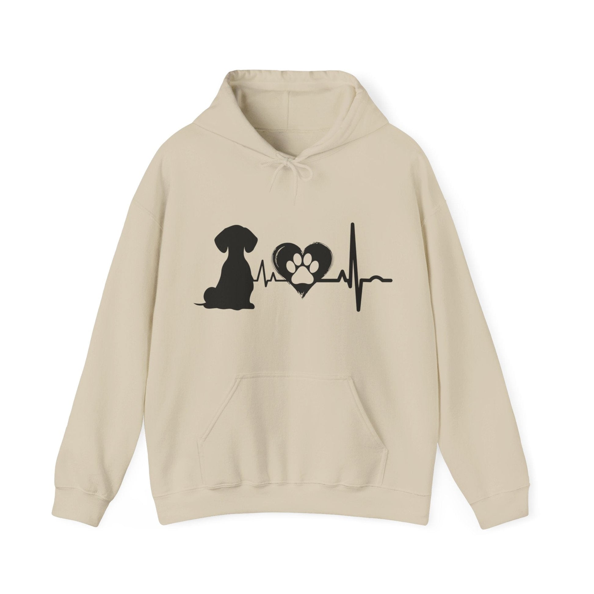 Dachshund Love Outline Graphic Hoodie Hoodie Sand / S