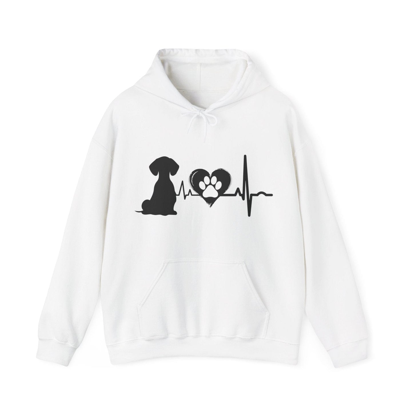 Dachshund Love Outline Graphic Hoodie Hoodie White / S